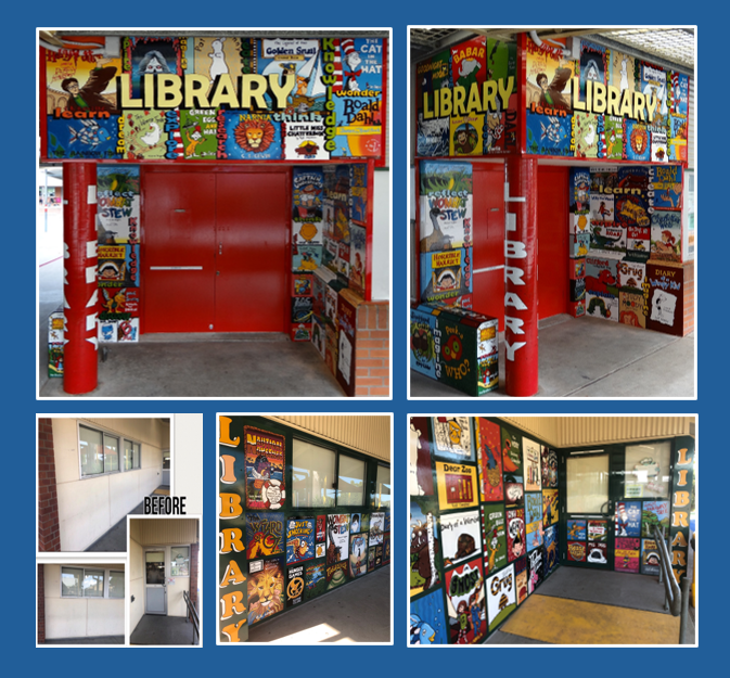 Library transformation murals by Art by LJ